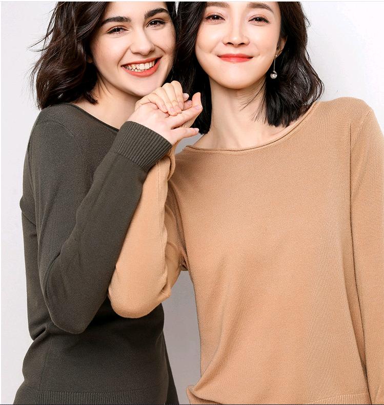Áo len dệt kim dài tay nhiều màu