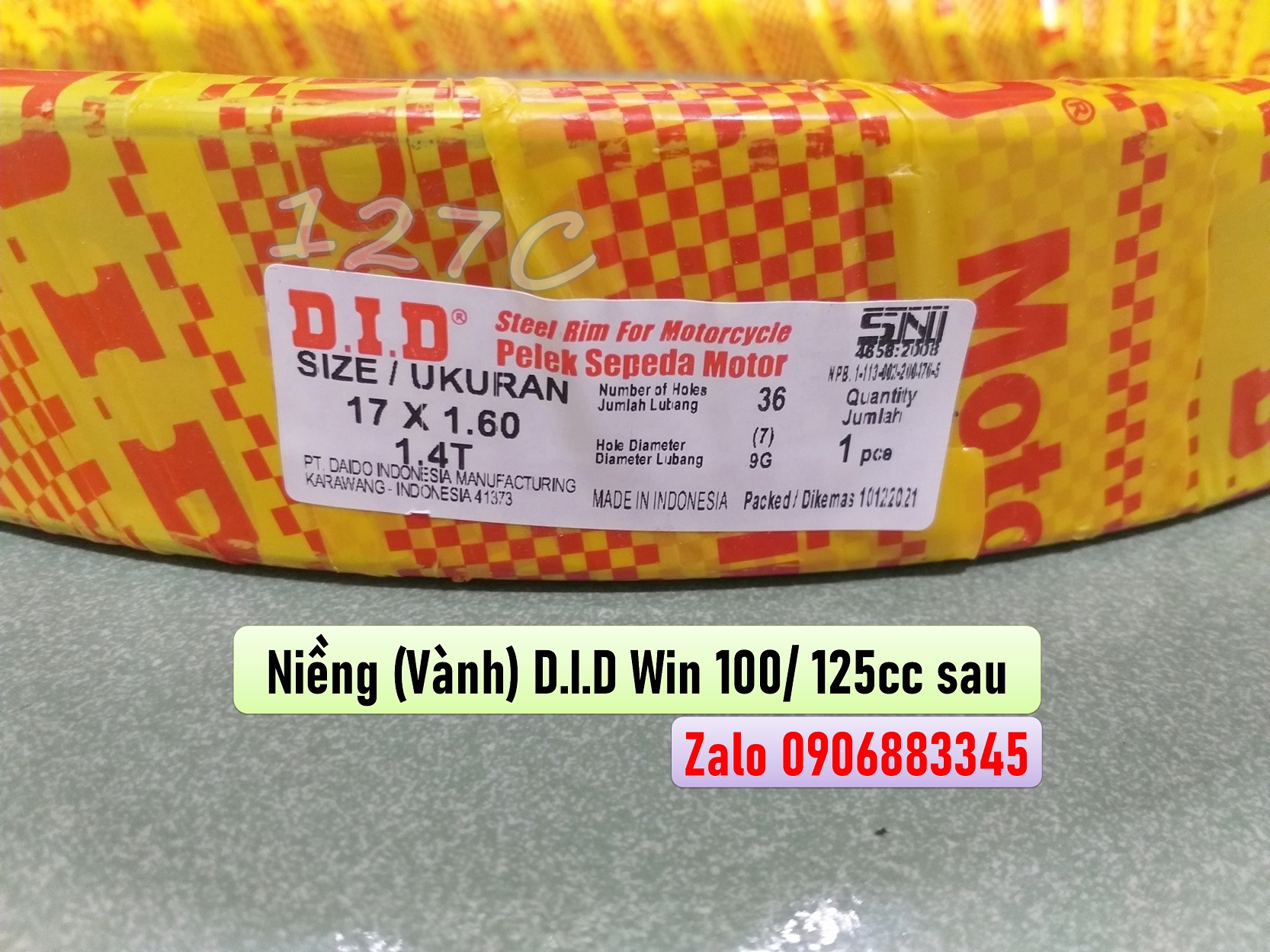 [HCM] Cặp niềng (vành) D.I.D Win 100/ 125cc (Nhập khẩu indo)