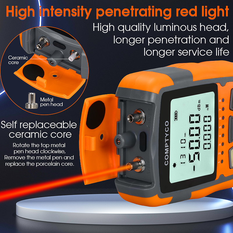 COMPTYCO AUA-M50 Mini 4 in 1 Multifunction Optical Power Meter Visual Fault Locator Network Cable Test optical fiber tester