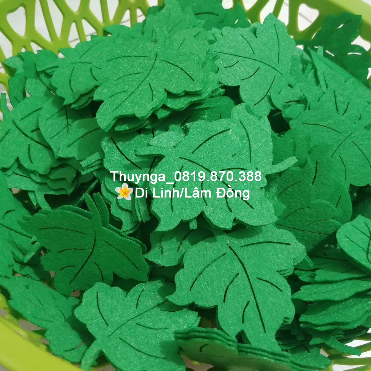 Sét 20 lá trung vải nỉ 6cm x 6cm mầm non