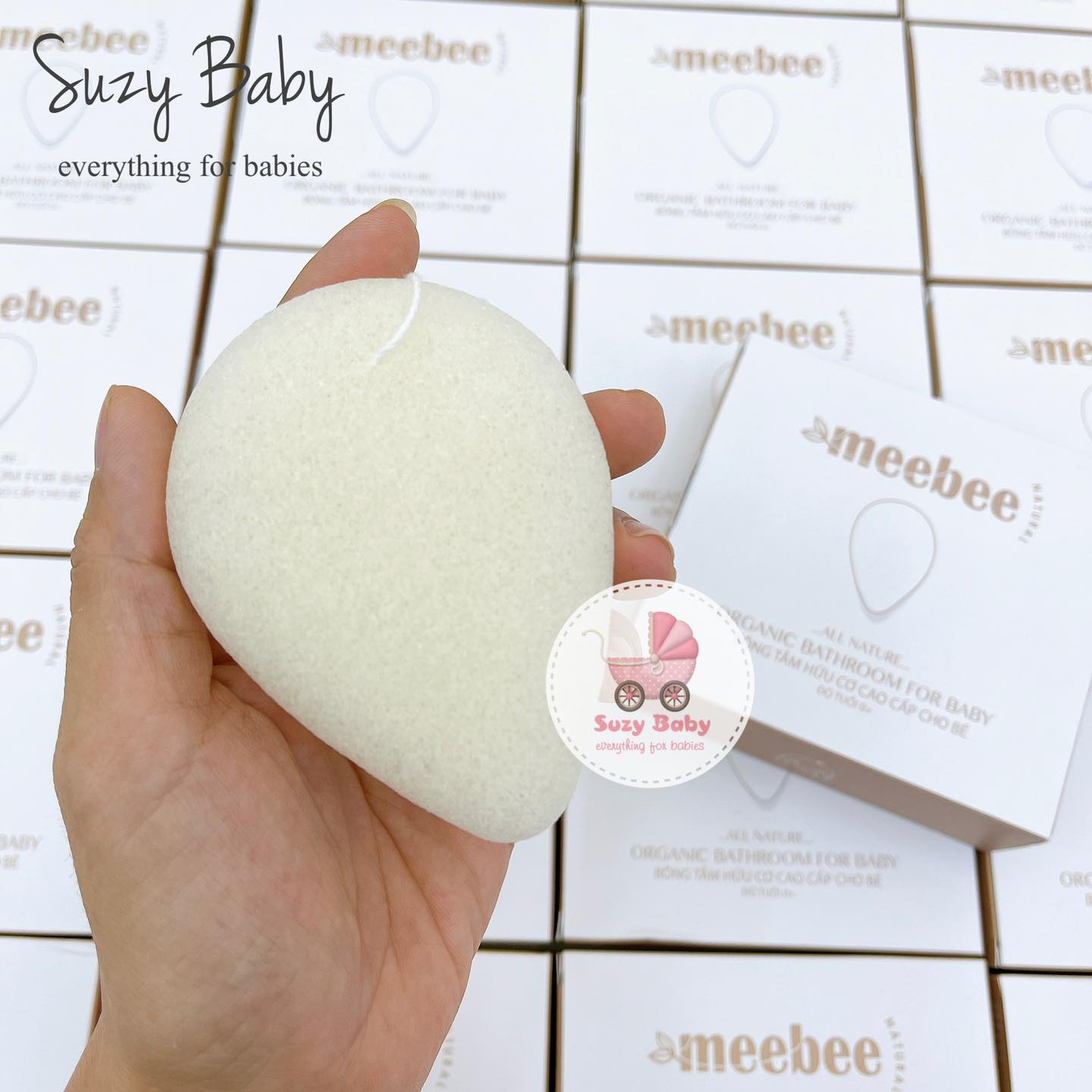Bông tắm hữu cơ meebee cho bé