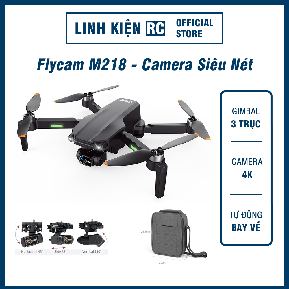 Flycam M218 Giá Rẻ - Camera Sắc Nét - Gimbal Chống r ng 3 Trục - Có GP