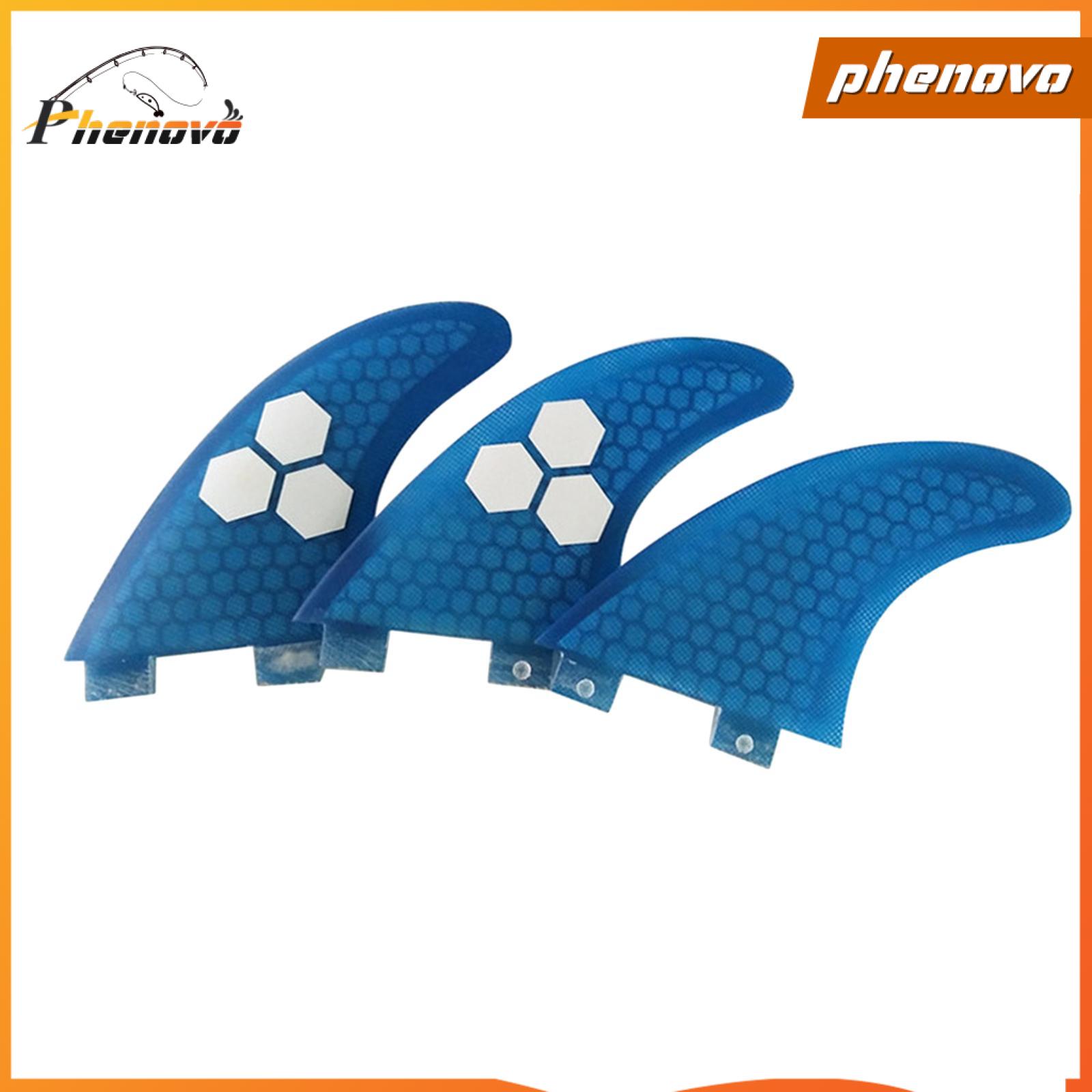 Phenovo Surfboards Thruster Fins Parts Durable 3Pcs/Set for Dinghy Surf Boards Canoe
