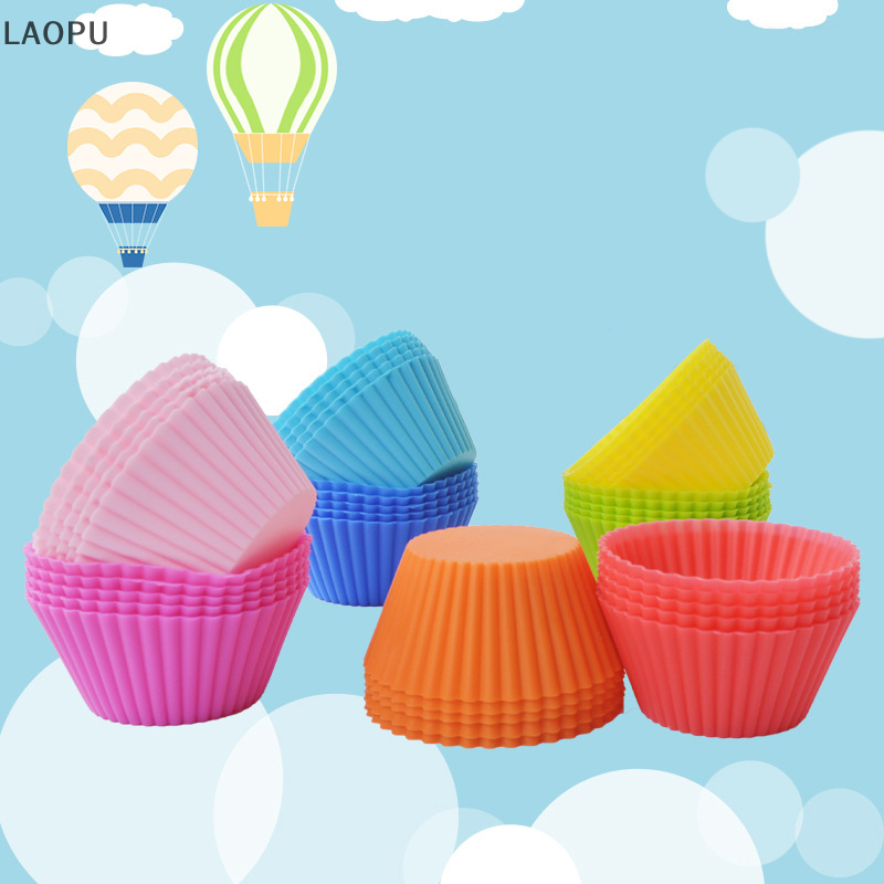 LAOPU 4Pcs Silicone Cake Cup Liner Baking Cup Mold Muffin Round Cakecup Cake Tool
