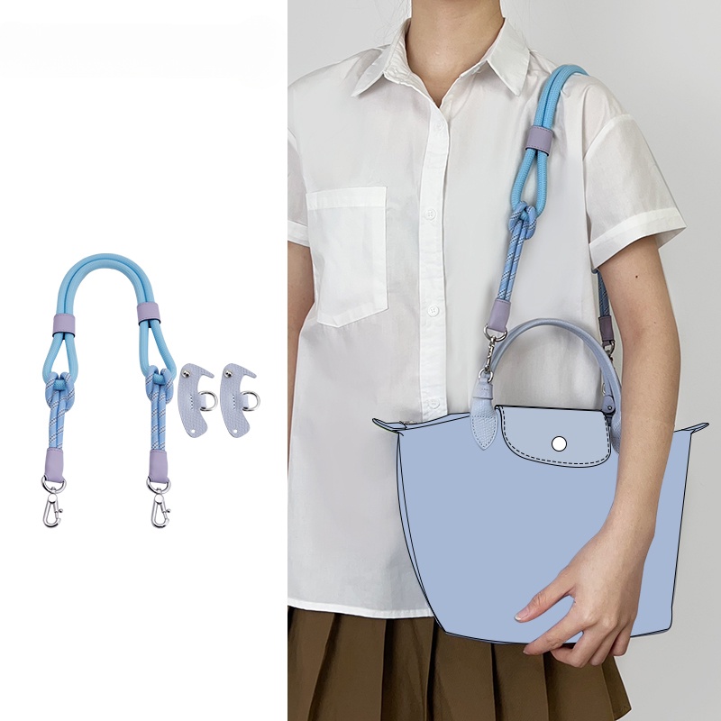 Ellovado Woven Bag Strap For Longchamp Bag 2023 New 3pcs Short Handle Small  Rope Shoulder Strap Bag Free Of Punching