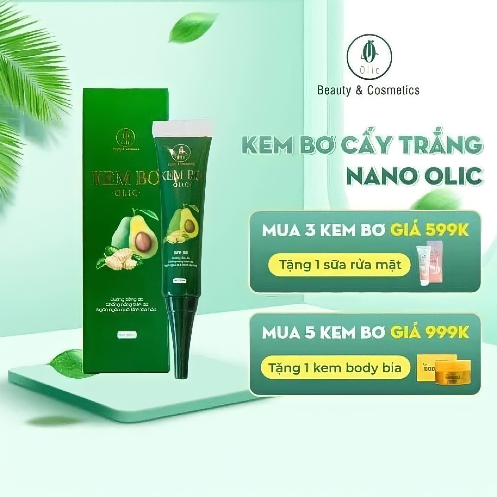 [CHÍNH HÃNG] KEM BƠ CẤY TRẮNG NANO OLIC MẪU MỚI