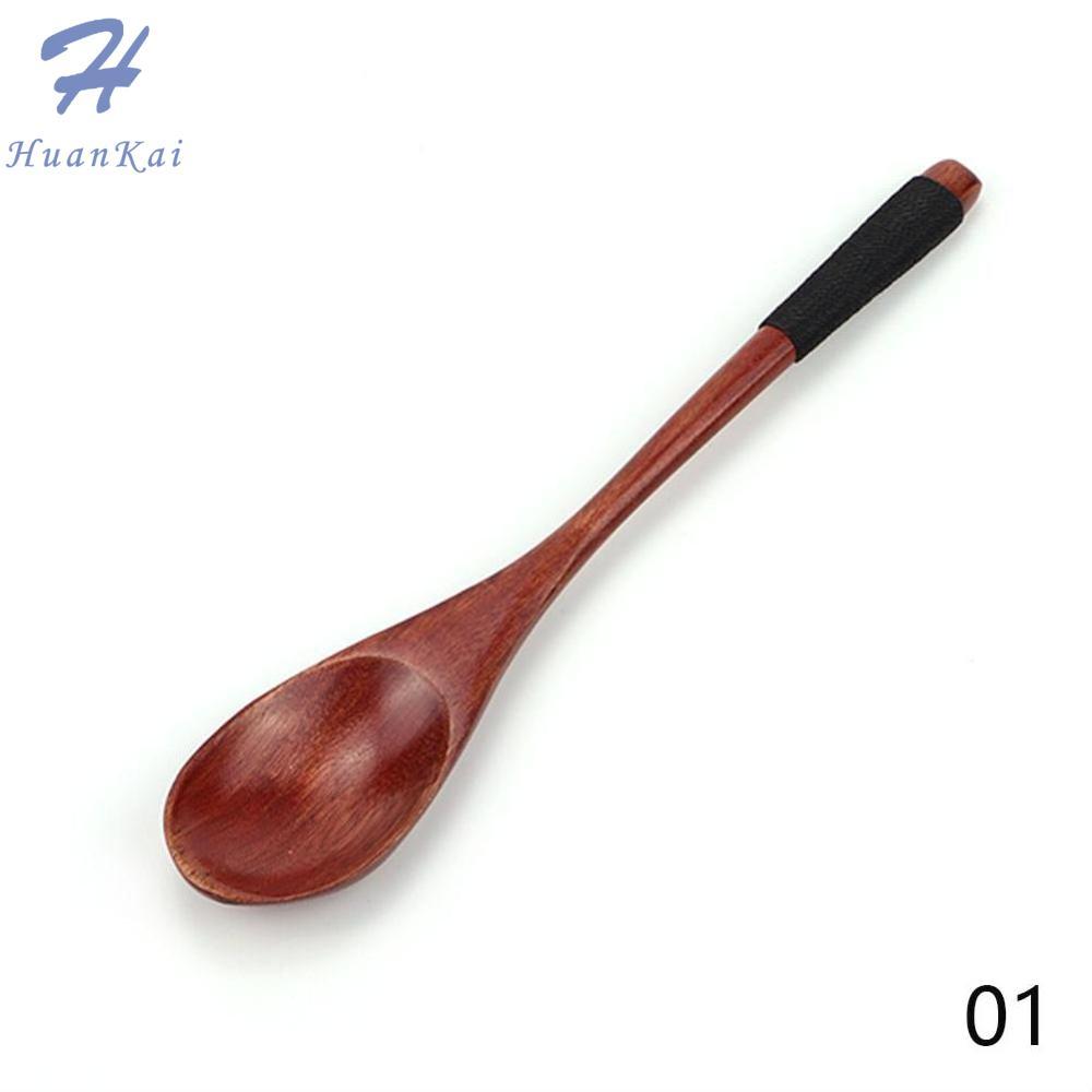 Japanese Style Wooden Soup Spoon Teaspoons Ramen Spoons For Tableware Kitchen Cooking Utensil Tools