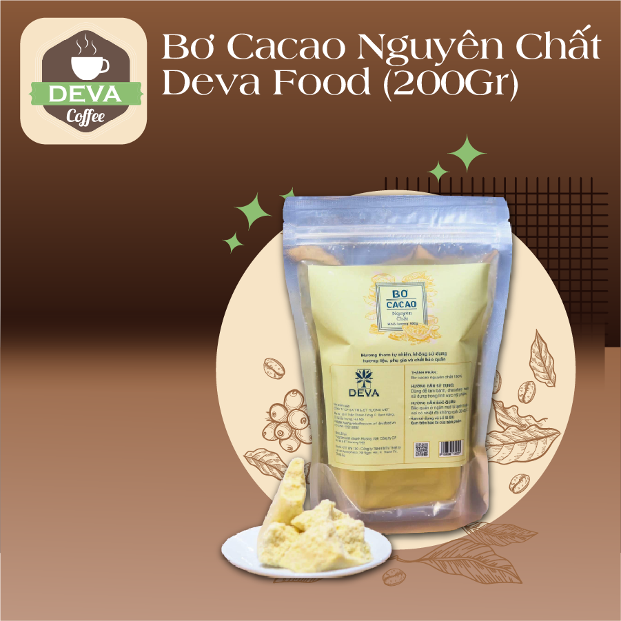 Bơ Cacao Nguyên Chất Deva Food ( 200Gr)