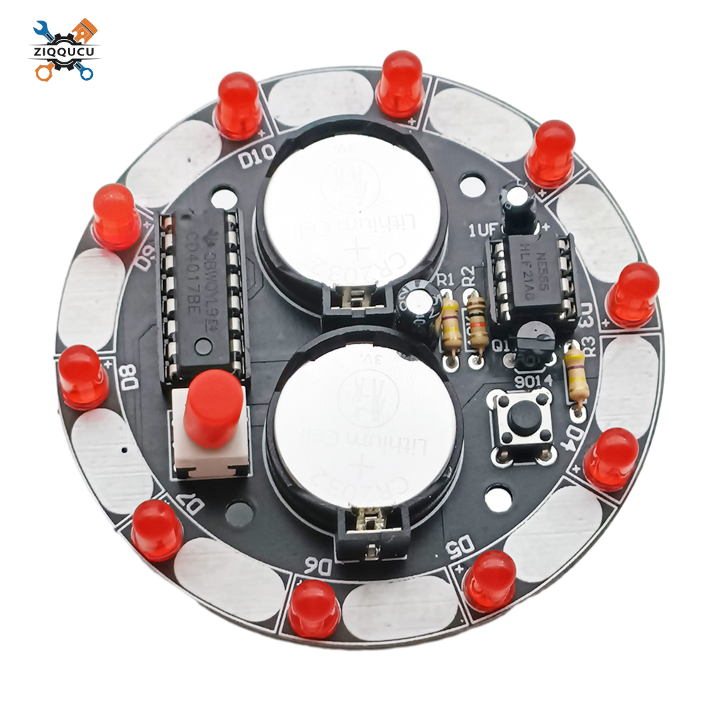 Ziqqucu Lucky Turntable LED Flashlight DIY Electronic kit Welding Project Training Module DIY Kit for Learning Training