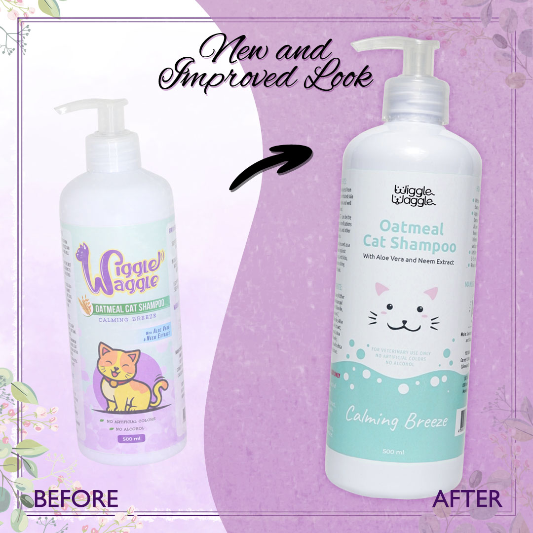 Wiggle Waggle Oatmeal Cat Shampoo (Calming Breeze) with Aloe Vera