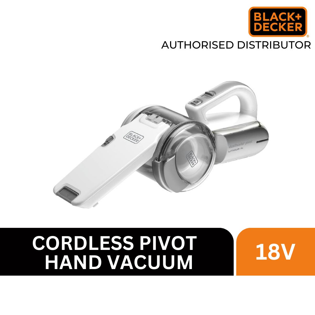 Black and Decker 18V Lithium-ion dustbuster Pivot Hand Vacuum