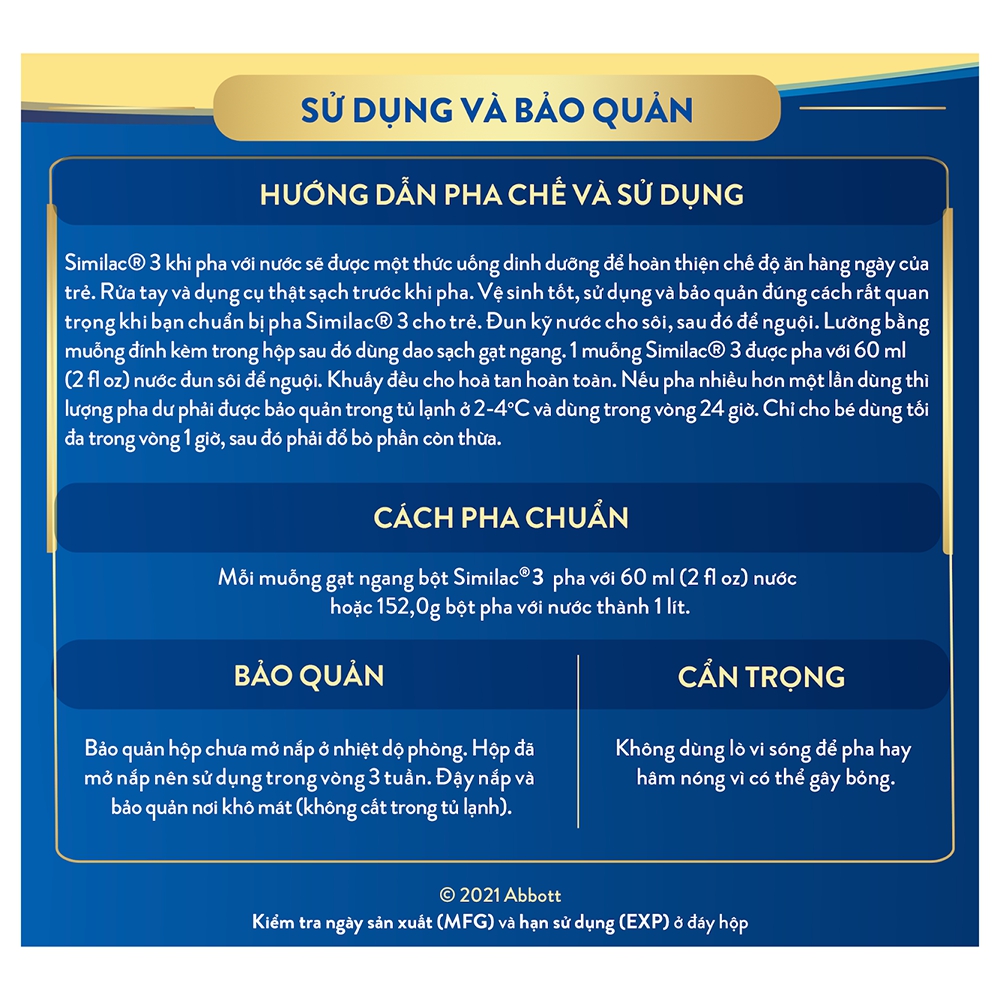 Sữa Similac Số 3 (1-2 tuổi) 900g