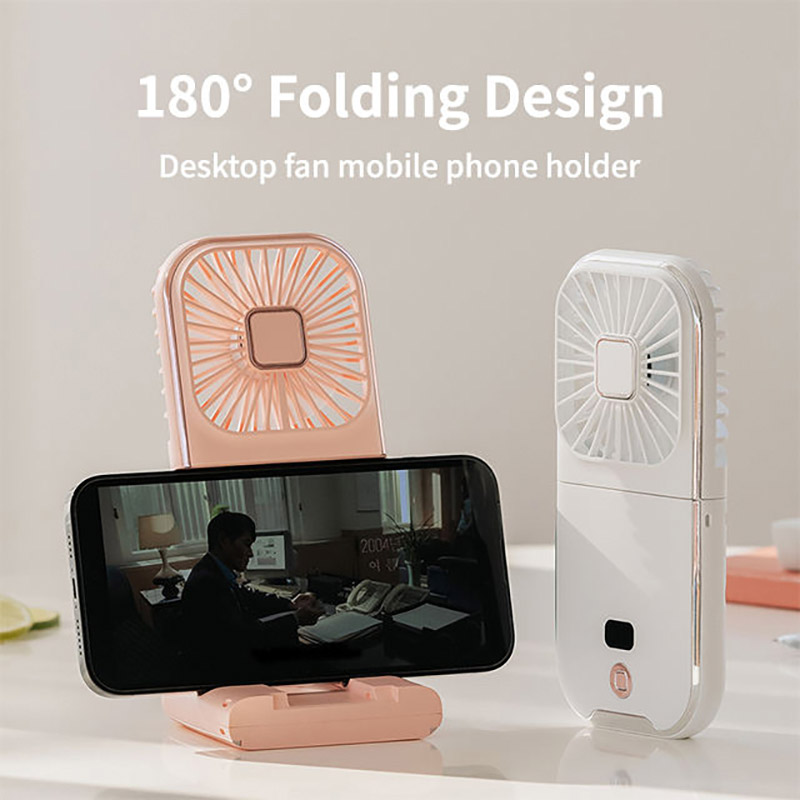 SADA Digital display hanging neck fan Cross-border USB charging desktop folding portable handheld small fan