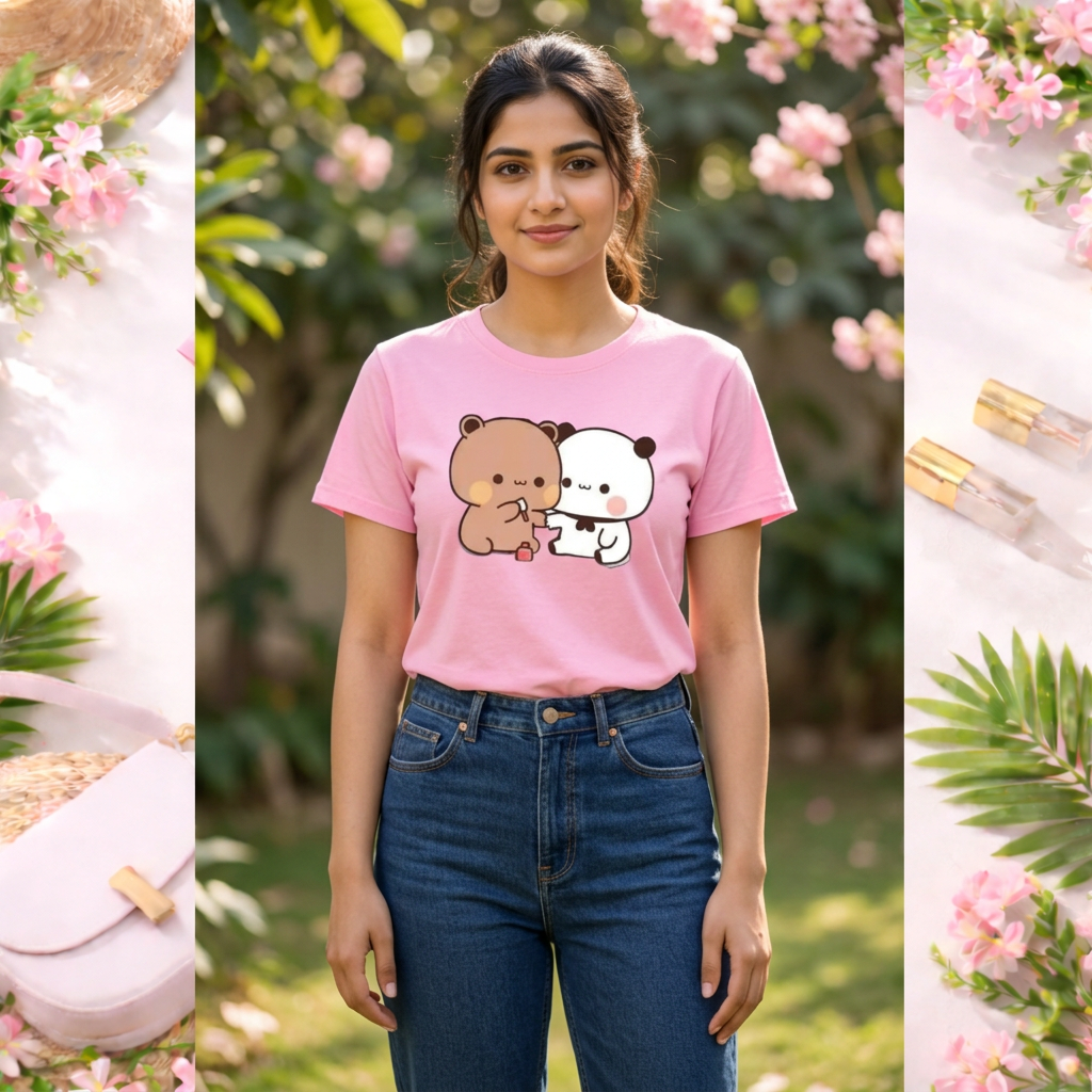 MK Garments -  Girls Bubu Dudu Printed Top and T Shirt Half Sleeves Summer Cotton Casual T Shirt for Girls