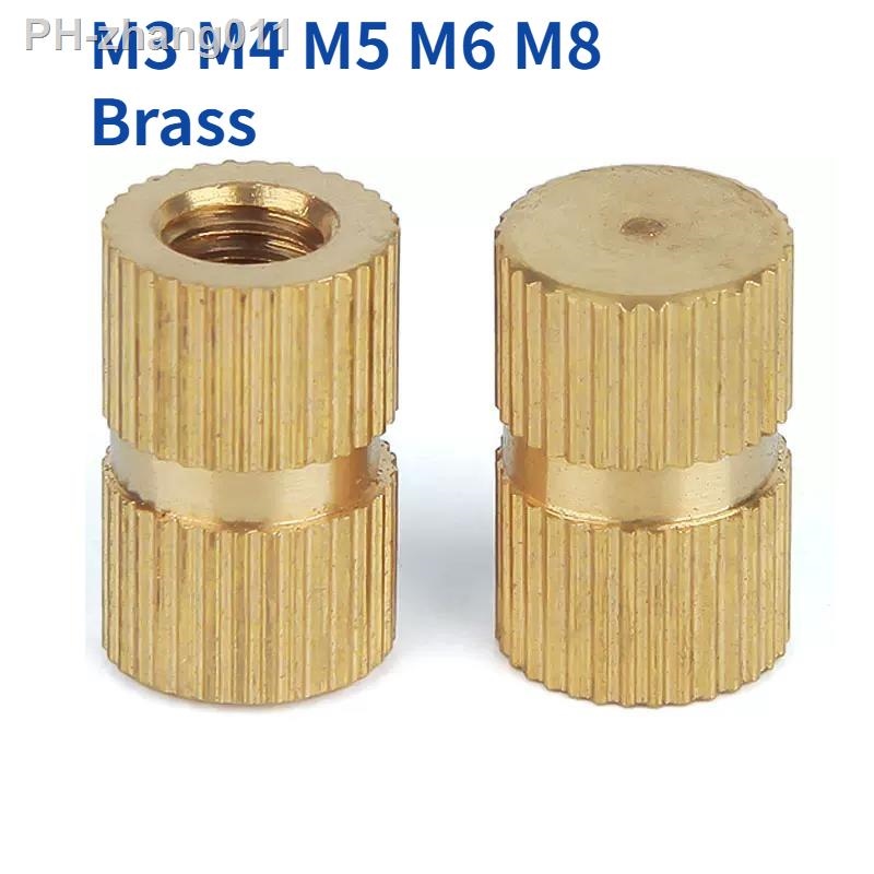 M3 M4 Solid Brass Hot Melt Injection Molding Threaded Knurl Insert Embedded  Nut