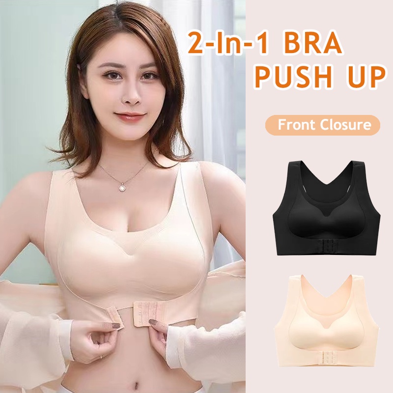 2 In 1 Bra Posture Corrector Sports Support Fitness Bralette Front Closure  Bras Fitness Vest Push Up Bra For Women