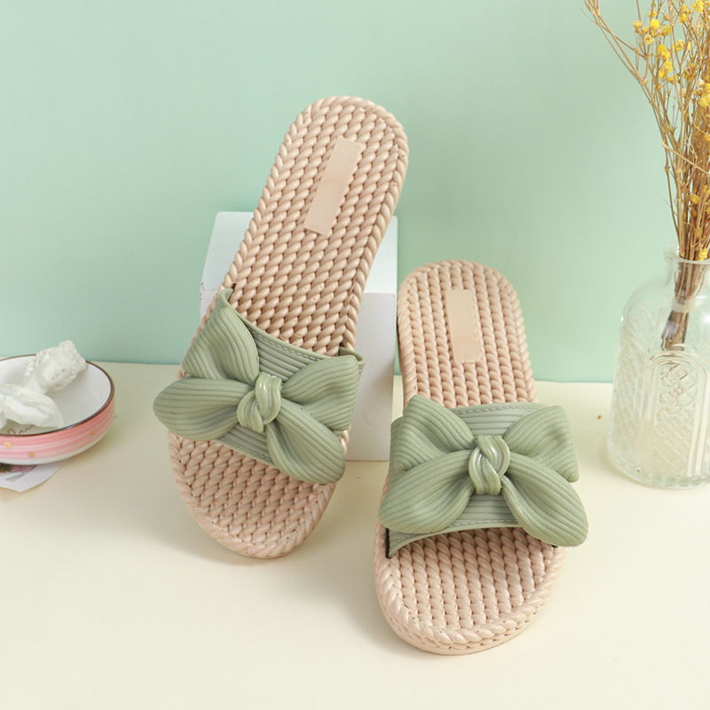 BW Dép Lê 2024 Nữ Mùa Hè Kiểu Mới Nơ Bướm Thời Trang Nữ Sinh Mặc Trong Nhà Và Ngoài Trời Trong Ký Túc Xá