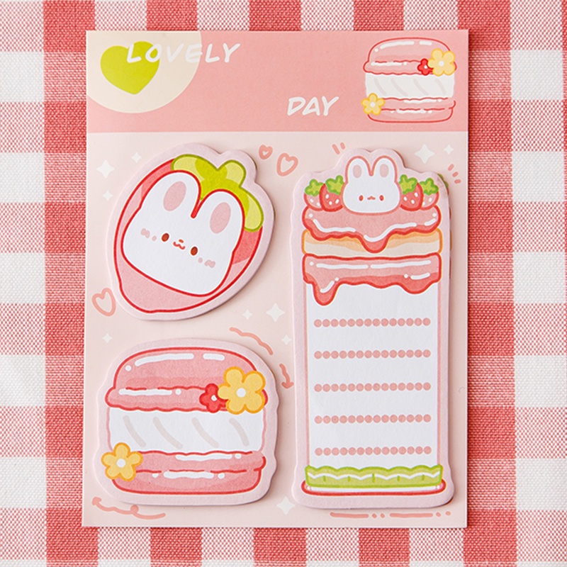 60 Sheets Cute Cartoon Shaped Sticky Notes Student Tearable Note Paper Set