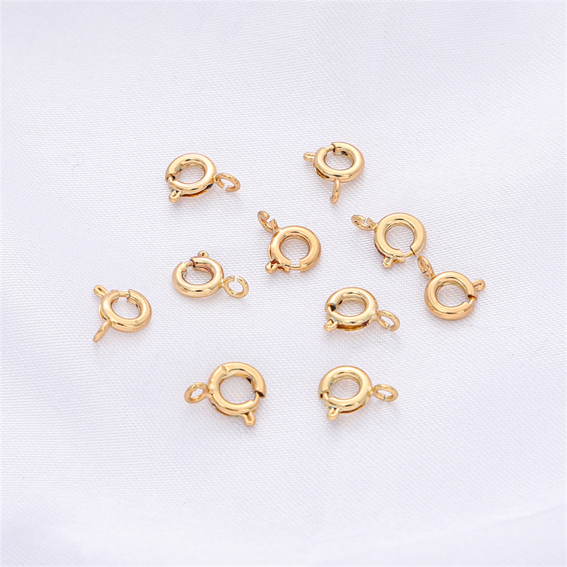 Móc Khóa Lò Xo Móng Tròn Móc Khóa Lò Xo Bằng Đồng Thau Đầu Nối Móc Với Mạ 14K/18K/Bạch Kim/Bạc/Vàng Hồng Cho Đầu Nối Vòng Cổ Vòng Tay Phụ Kiện Tìm Kiếm Trang Sức Tự Làm