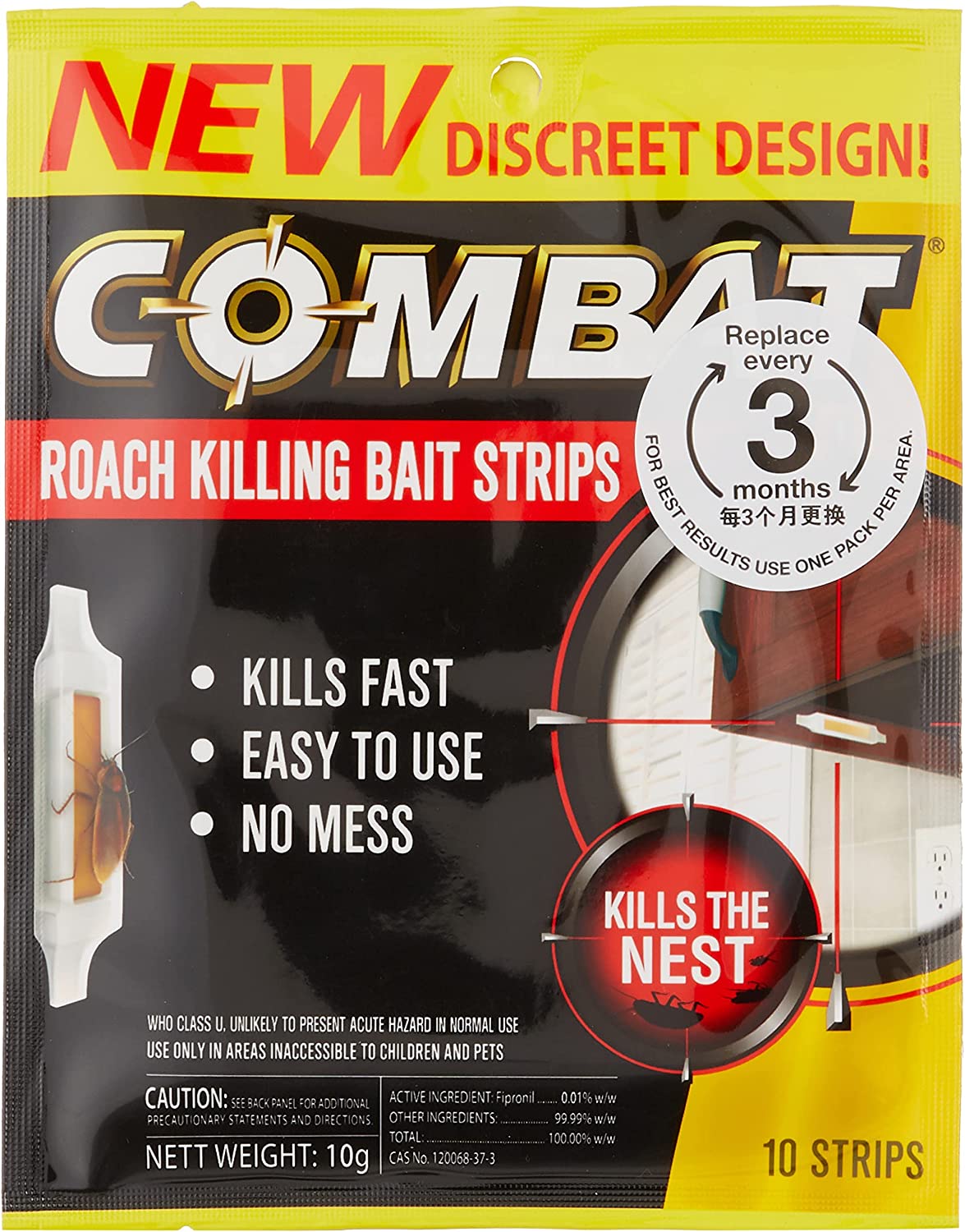 Combat Roach Killing Bait Strips, 10ct