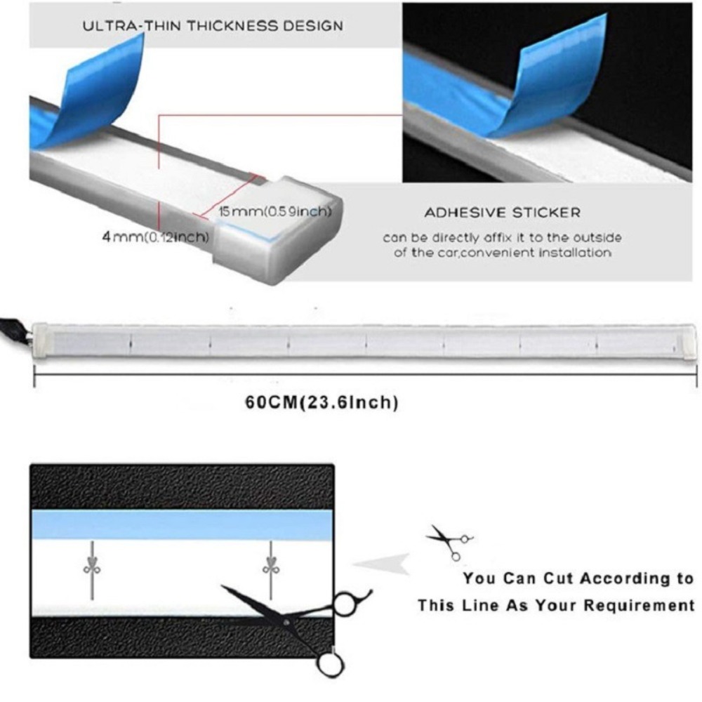 Linh hoạt xe Streamer dải đèn cho đèn pha đèn LED chạy ban ngày dải đèn DRL không thấm nước đèn tín hiệu rẽ dòng chảy Đèn trang trí
