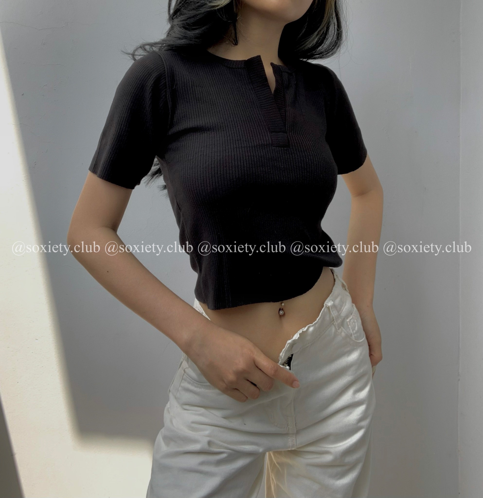 Croptop Basic Cổ V💕A08