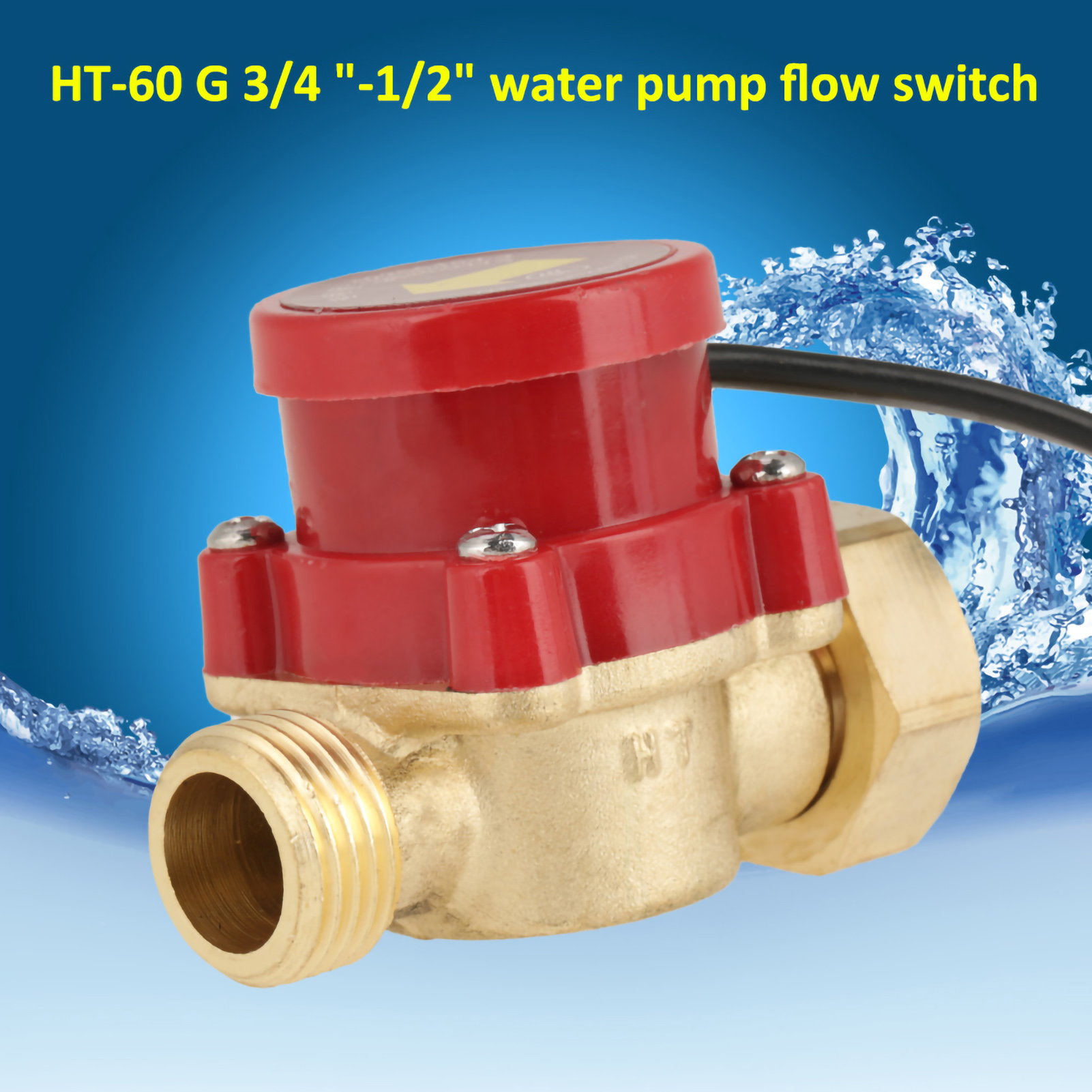 Pump flow switch ht-60 ac220v 0.5a g3/4 -1/2 thread water pump flow sensor pipe boosting switch control water flow control sensor switch