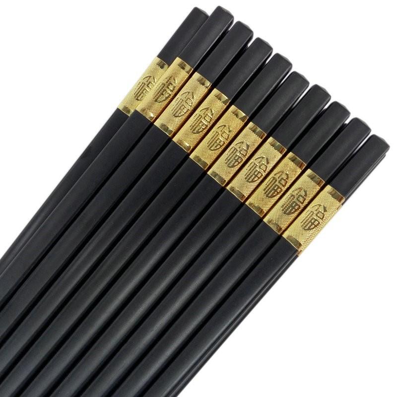 [HCM]hộp 10 đôi đũa sừng khảm vàng Hàn Quốc