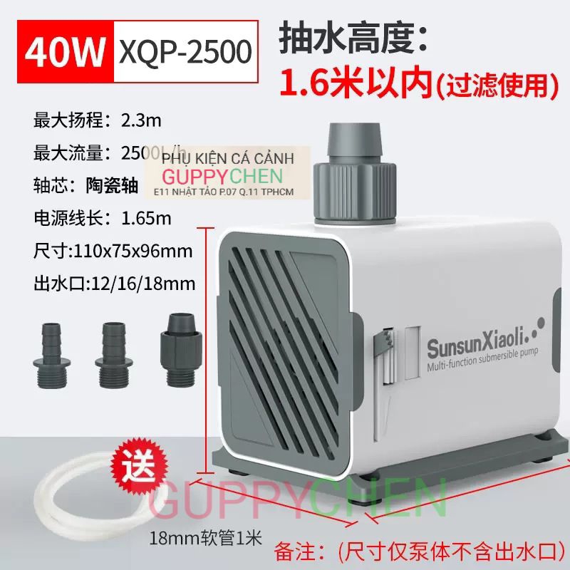Máy bơm chìm cao cấp sunsun xiaoli xqp-500, xqp-1000, xqp-1500,xqp-2500, xqp-3500 - nhỏ gọn siêu êm dùng cho hồ cá