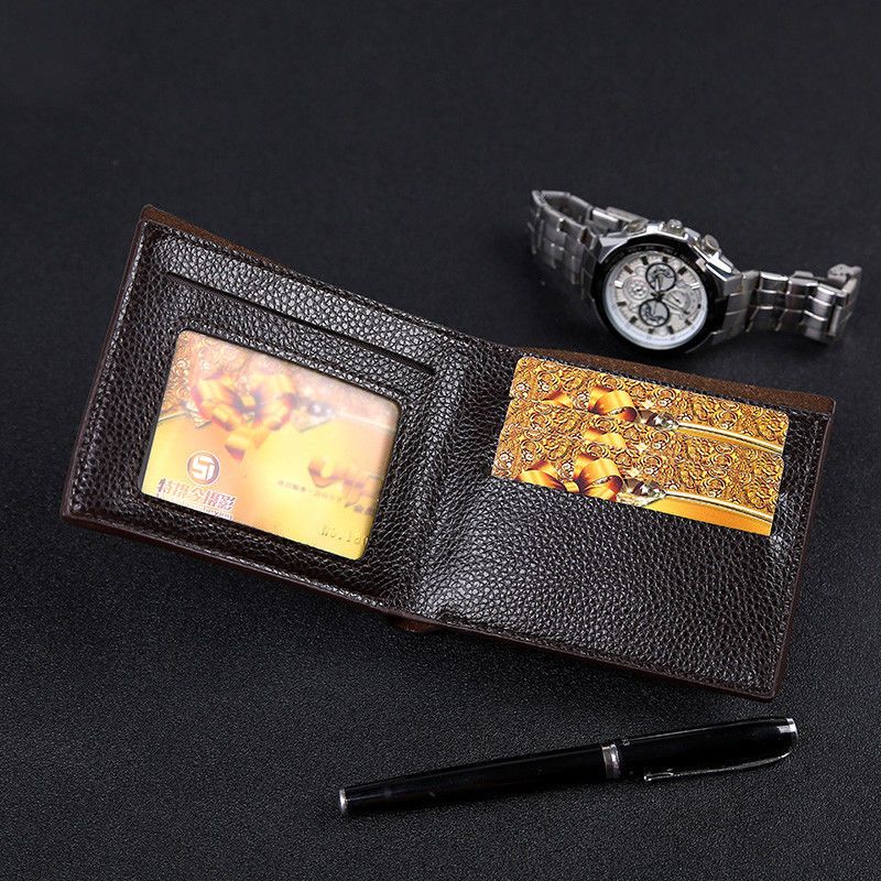 【hot sale】Wallet Short Wallet Multi Card Retro Simple Men's Wallet Folding Small Change Wallet