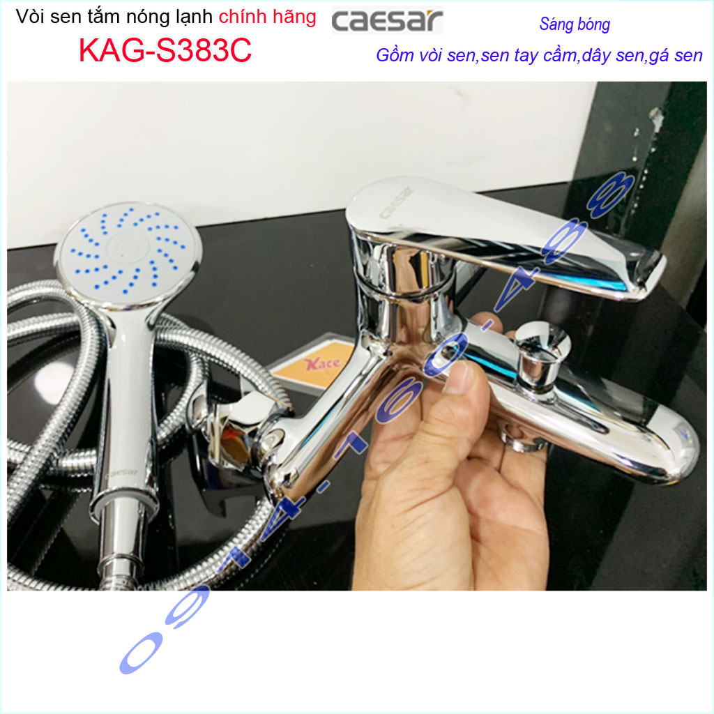 Vòi sen nóng lạnh Caesar KAG-S383C, trọn bộ sen tắm gật gù có bát-sen dùng cho máy năng lượng mặt trời giá tốt chất lượng