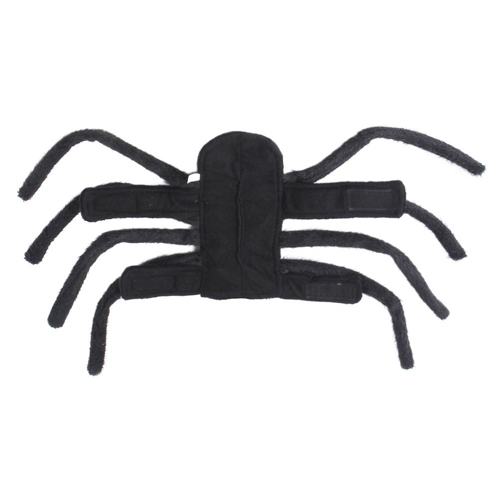 DEQIX Mô phỏng Trang phục nhện Halloween cho chó Đen Mềm Trang phục nhện hóa trang cho chó Hài Hước Ngắn sang trọng Váy nhện mèo Halloween