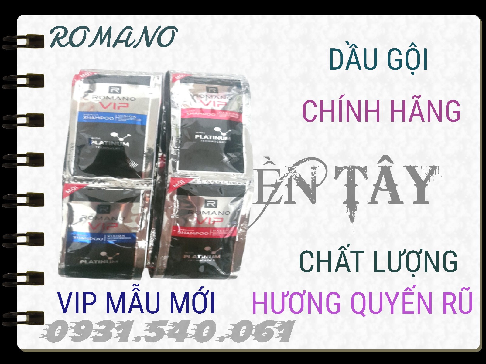 Dây dầu gội Romano đủ màu lựa chọn