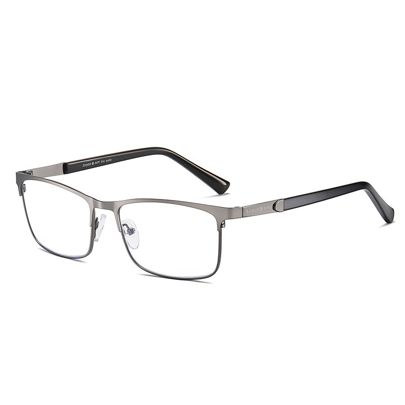 Anti Blue Reading Glasses Men Business Stainless Steel Frame Presbyopia Glasses With Grade 100