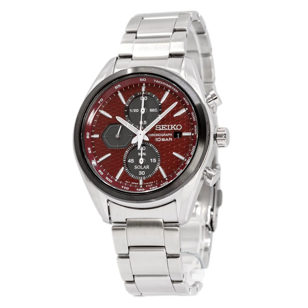 Vinstore] SSC771 Seiko Solar Chronograph 100M Tachymeter Scale Stainless  Steel Red Honeycomb Patterned Dial Men Watch SSC771P SSC771P1 | Lazada  Singapore