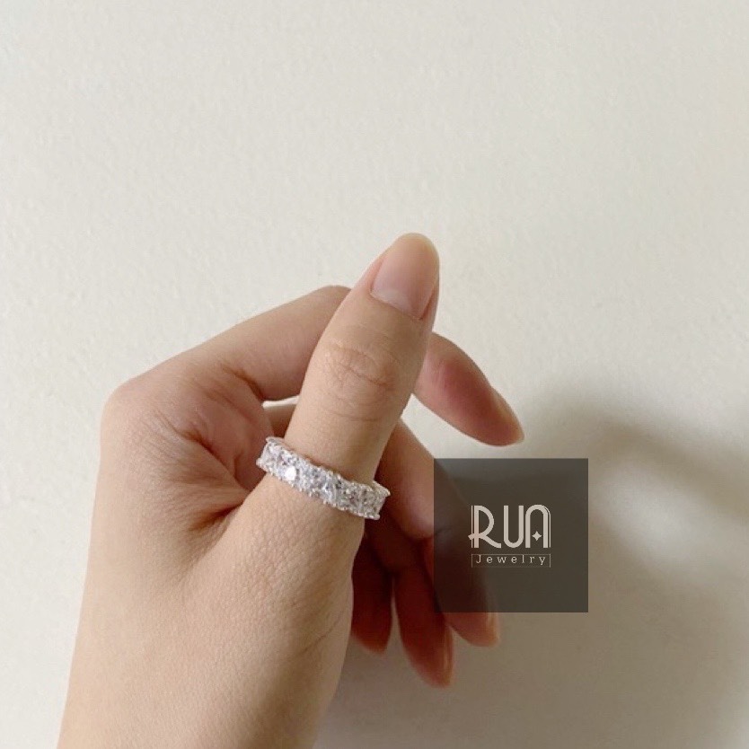 Unisex Silver Ring Full of Cz Stones