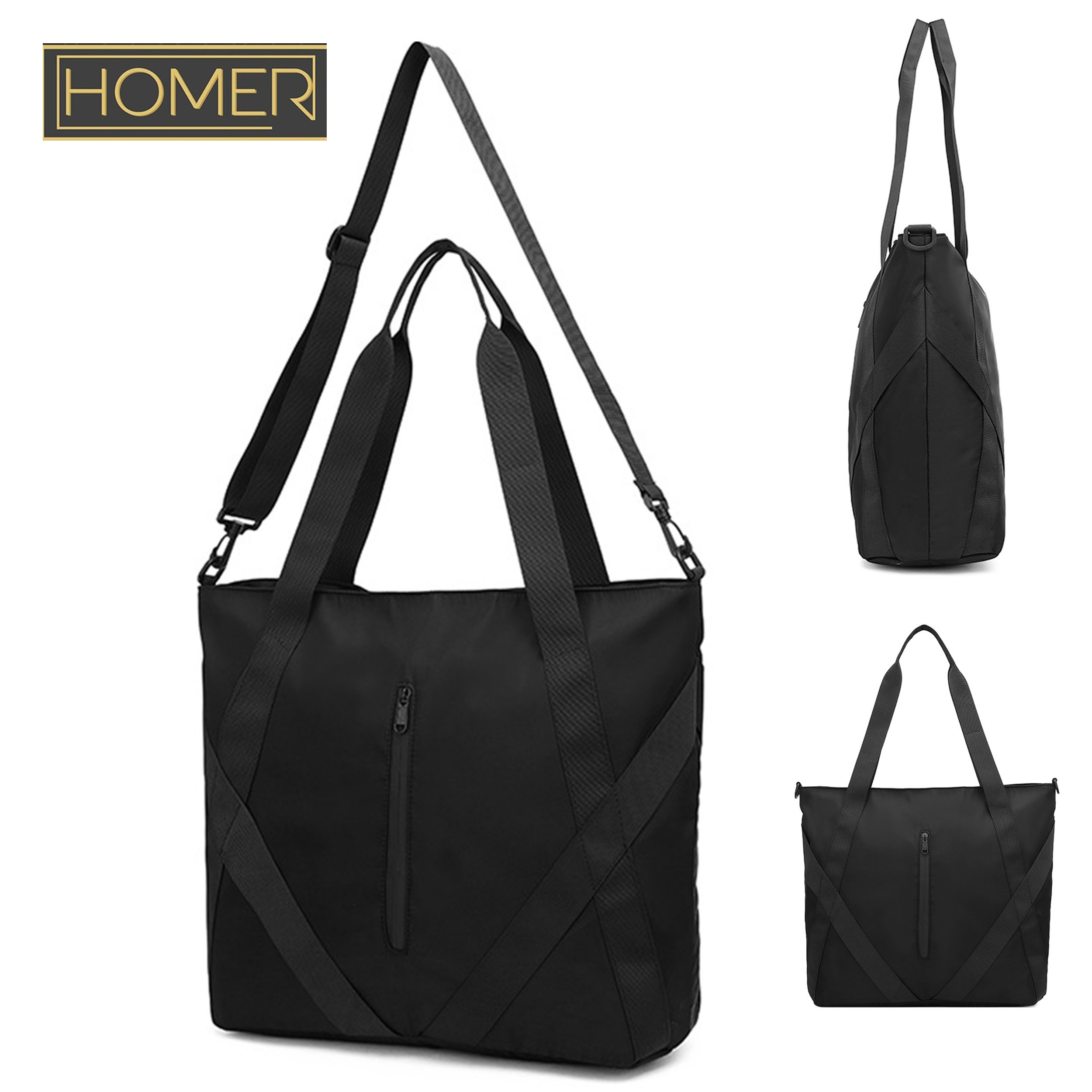 Homer Cael Nylon Large Crossbody Zip Boat Tote Sports Bag for Men