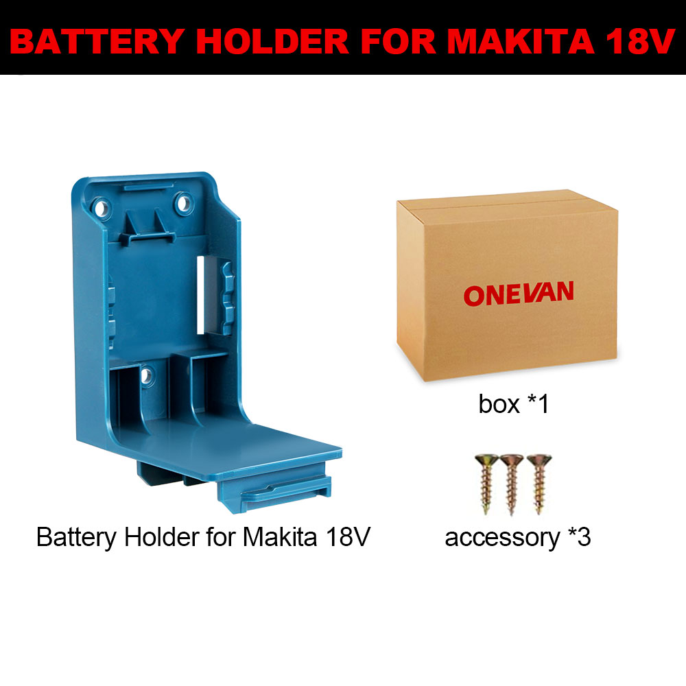 Onevan 1/5 pcs power tool battery mount holder 2-in-1 stand for makita/dewalt/milwaukee m18 18v battery tool storage rack bracket