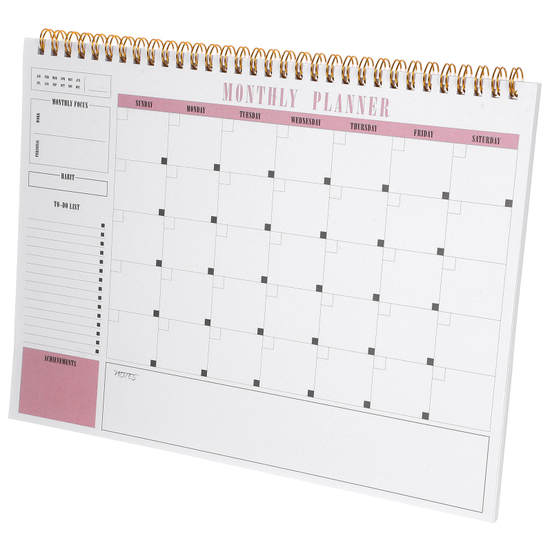 Jiogein Schedule Notebook Small Orange Agenda Pads Planning Notepad Do List Daily Planner Coil Multifunction Office
