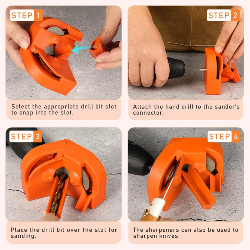 Multipurpose Drill Bit Grinding Sharpener,Electric Drill Bit Sharpener for All Bits Portable Drill Grinder Grinding Tool Durable Easy Install Easy to Use