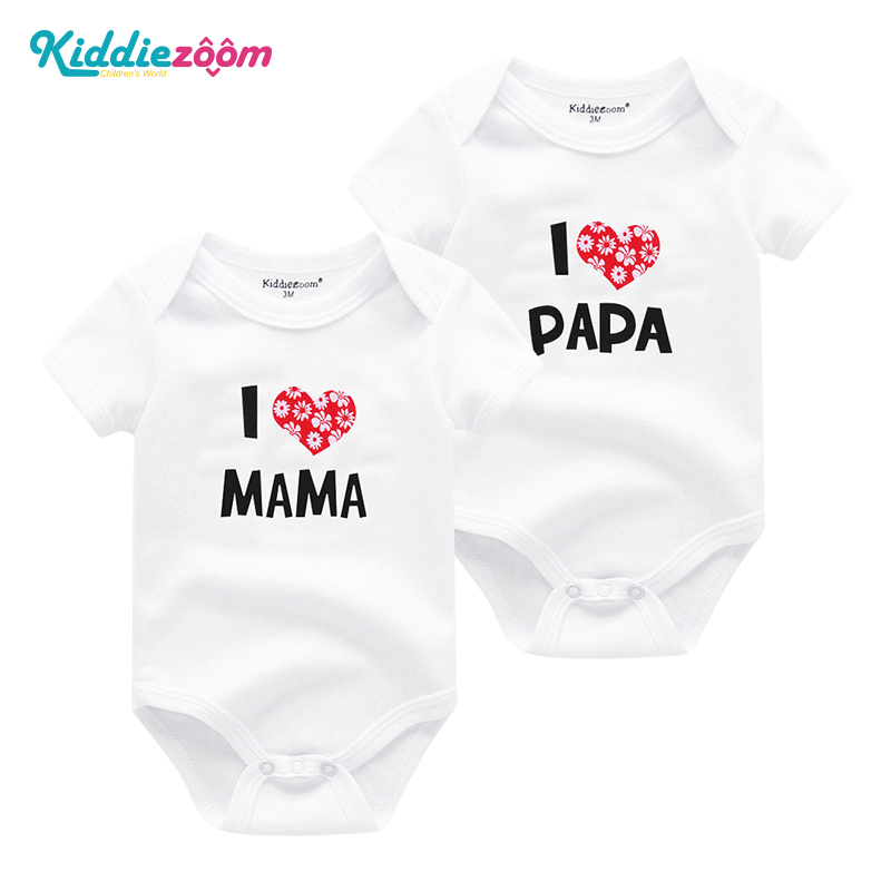2 Bộ áo liền quần Kiddiezoom hoạ tiết chữ dễ thương thời trang mùa hè cho trẻ sơ sinh 0-12 tháng tuổi - INTL
