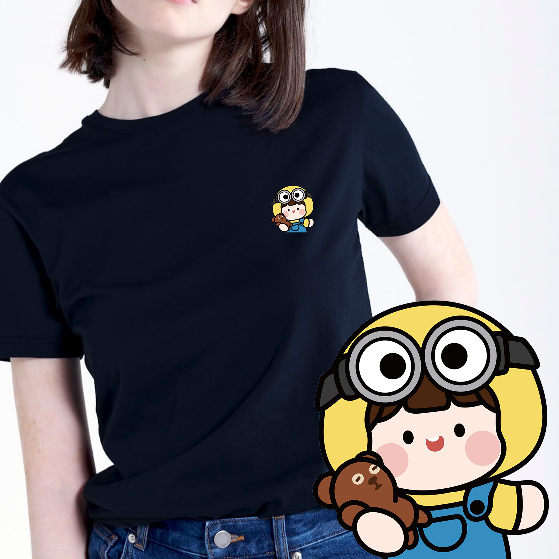 Cute Little Girl In Minion Costume 