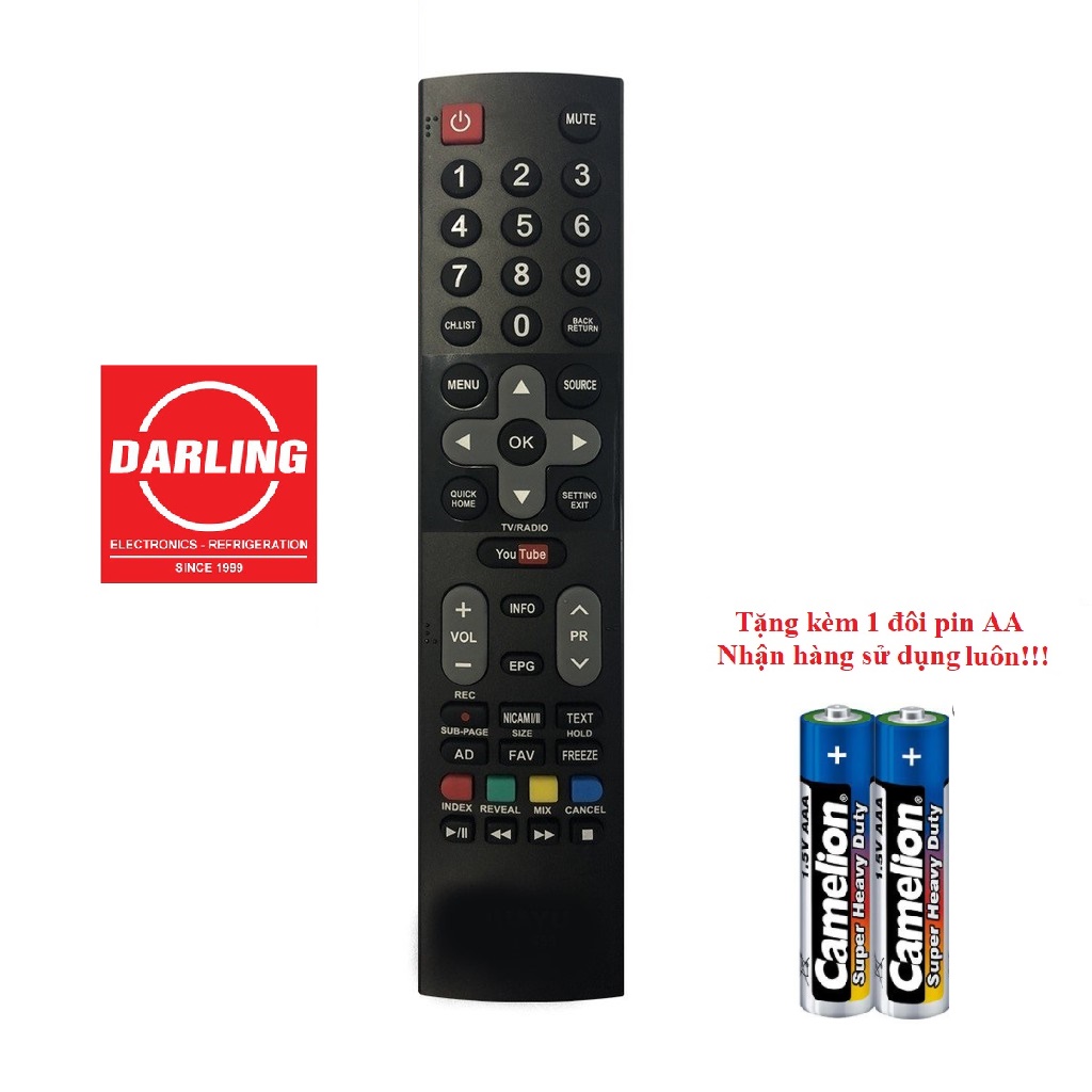 Remote điều khiển tivi darling smart mẫu 3
