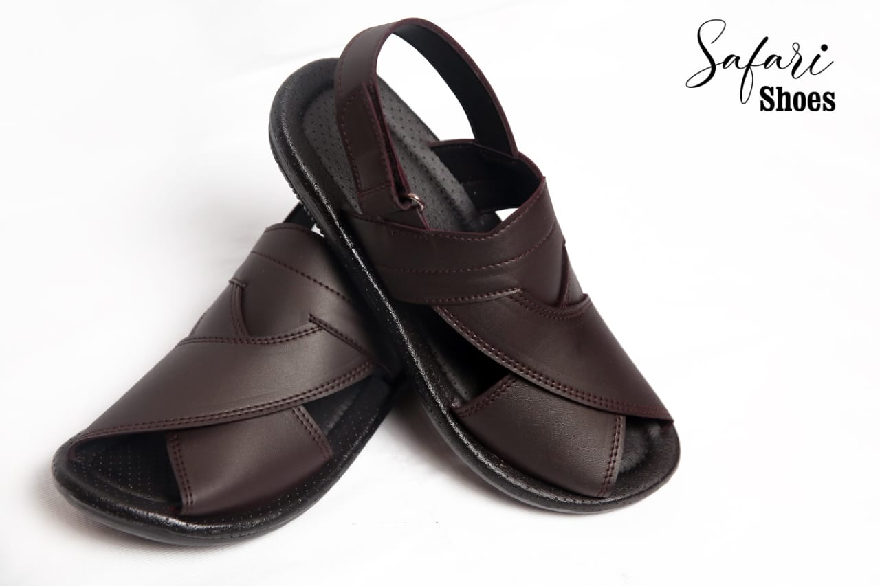 Etash shoes for life Handmade synthetic leather Sandal for men-Brown(1153). 