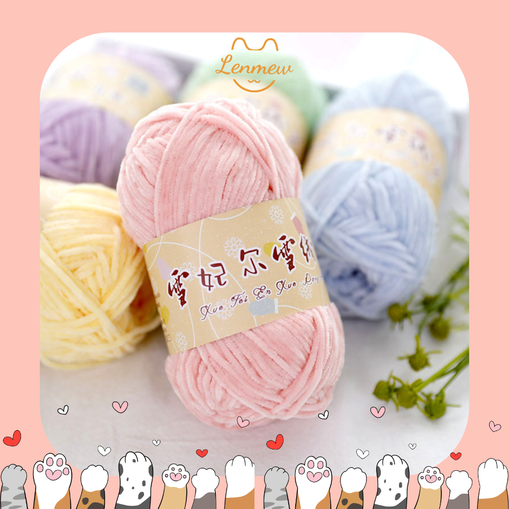 Len Nhung 2mm (Cuộn 40G) Chuyên Dùng Móc Thú Bông