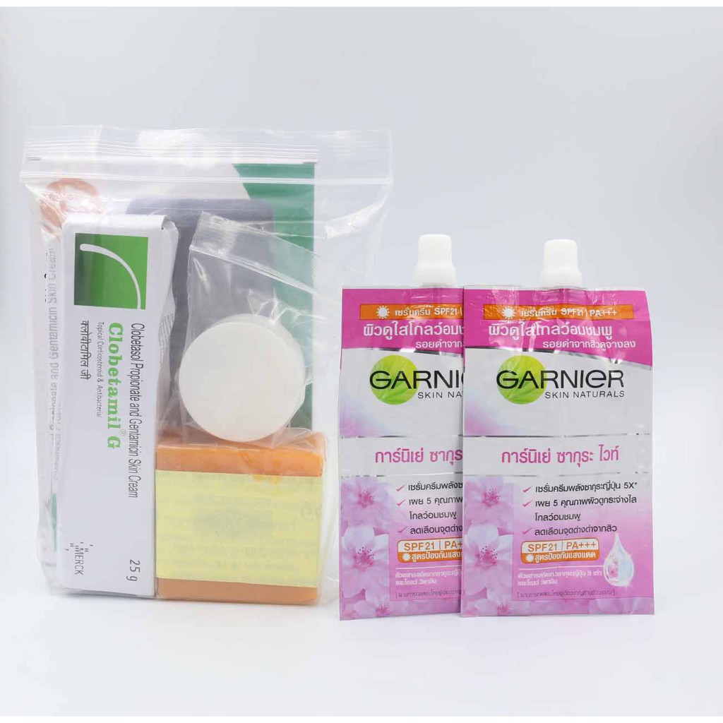 Bộ kem sạch nám trắng da Garnier thái lan sét 5 món