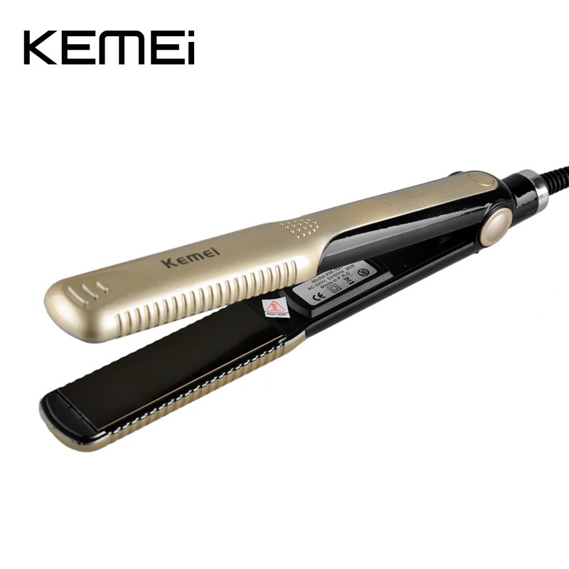 Máy duỗi tạo kiểu tóc Kemei KM 327 chỉnh nhiệt độ thông minh chuyên dùng duỗi ép thẳng uốn cúp đuôi - Rẻ