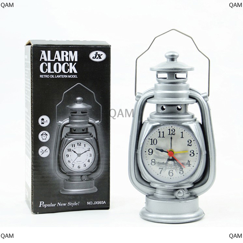 QAM 1 chiếc đồng hồ báo thức đèn dầu hỏa cổ điển Đồng hồ báo thức cổ điển đồng hồ để bàn cho gia đình