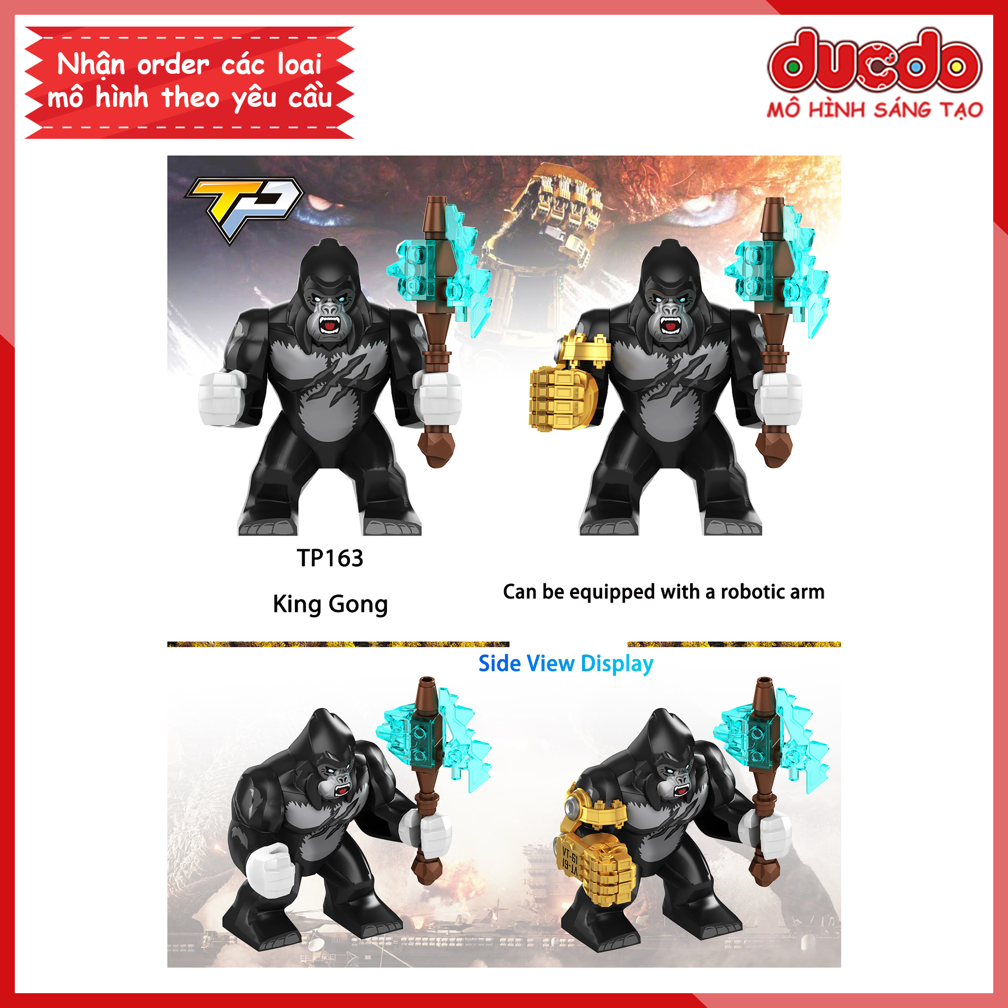Bigfig khỉ đột KingKong mới nhất - Đồ chơi Lắp ghép Xếp hình Mini Mô hình King Kong Godzilla Minifigures TP163 - TP164