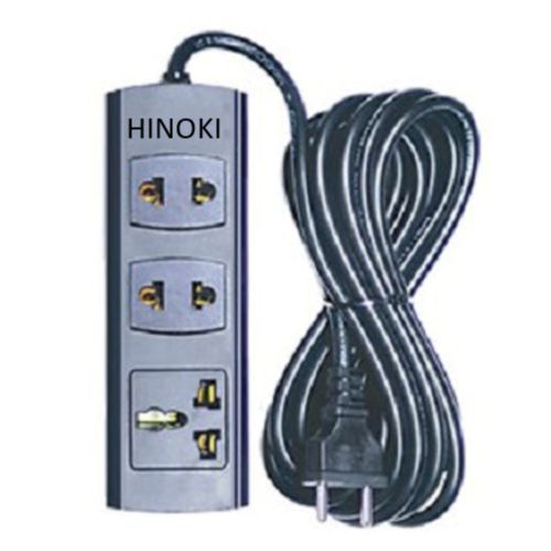 Ổ cắm hinoki 3 lỗ liền dây chống cháy, chịu tải cao 2200w